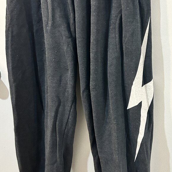 Aviator Nation bolt sweatpants. Charcoal grey with White Lightning bolt XL - Picture 2 of 5
